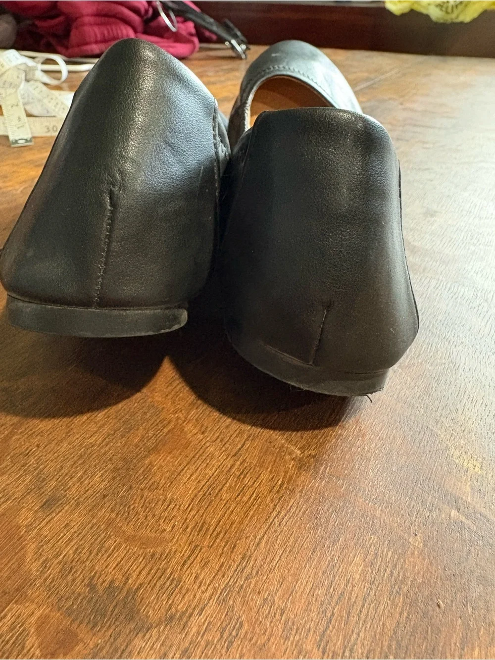 Time and Tru Women’s Size 9 Black Scrunch Ballet Flats Memory Foam